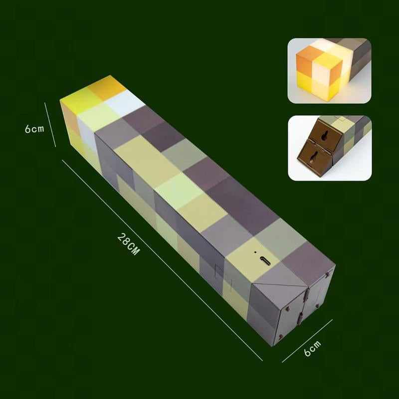 Upgraded Pixel Torch Night Light – USB Pluggable LED Wall Lamp| Handheld Flashlight for Kids Room, Holiday Party & Creative Home Decor