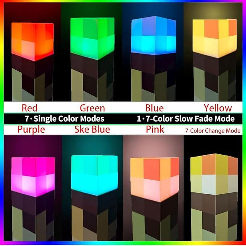 Upgraded Pixel Torch Night Light – USB Pluggable LED Wall Lamp| Handheld Flashlight for Kids Room, Holiday Party & Creative Home Decor