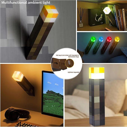 Upgraded Pixel Torch Night Light – USB Pluggable LED Wall Lamp| Handheld Flashlight for Kids Room, Holiday Party & Creative Home Decor
